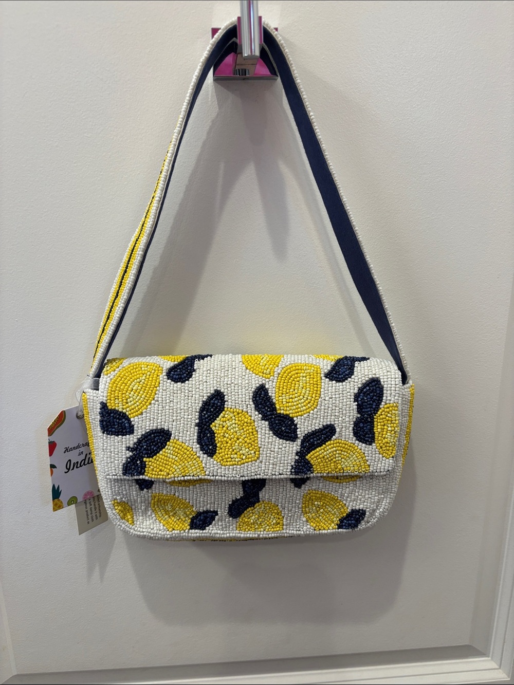 🇺🇸sale🇺🇸NWT LOFT Made in India Beaded Lemon Pattern Shoulder Bag
